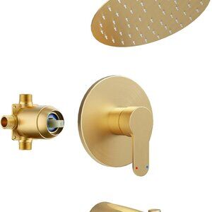 Brand New Gold Rainfall Shower & Tub Kit For Sale